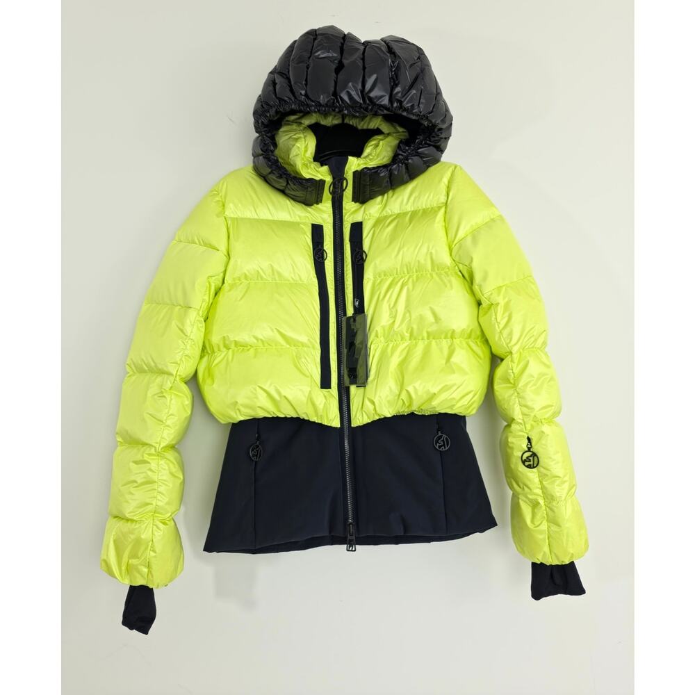 Toni Sailer Bernadette Luxury Down Ski Jacket Citrine Yellow & Black EU 36 NWT - Picture 2 of 14